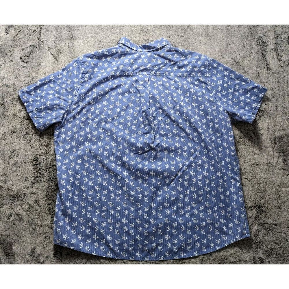 Eddie Bauer Short Sleeve Button Up Shirt Men's Size 2XL Blue - Picture 8 of 10